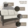 YARDSIGHT 3-Seat Rattan Patio Sofa , 2 Ottomans ¨C Weatherproof Cushions, All-Weather Brown Wicker Conversation Set for Garden, Backyard & Poolside - 4 of 4