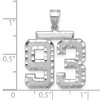 Black Bow Jewelry 14k White Gold, Varsity Collection, Large D/C Pendant, Number 93 - 2 of 3