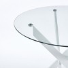 MAYEERTY Coffee Table with cross metal leg and tempered glass Modern Space Saving Kitchen Table for Living Room white legs - 3 of 4