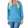 Women's Solid V-neck Top - Shirley Stone - 3 of 3