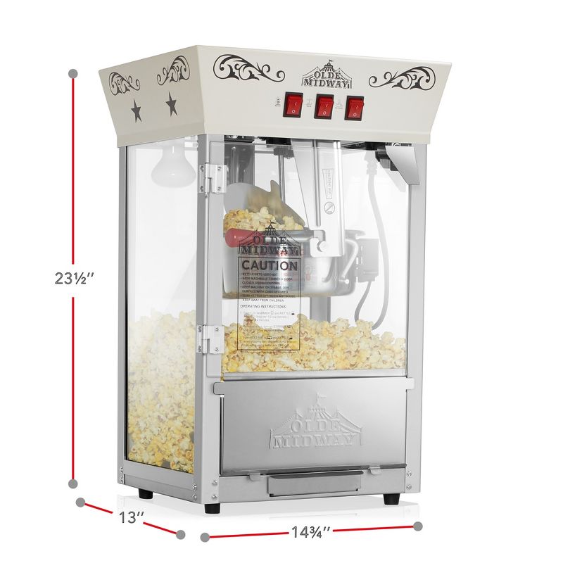 Olde Midway Movie Theater-Style Countertop Popcorn Machine Popper with 10 oz Kettle, 5 of 8