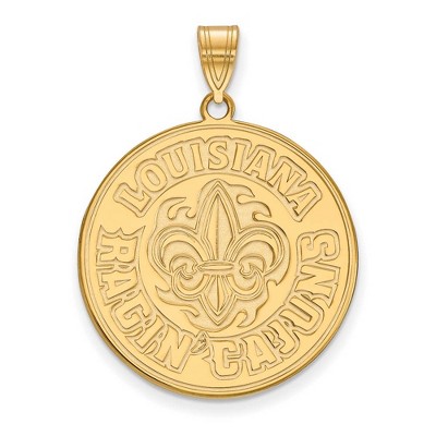 Black Bow Jewelry 10k Yellow Gold Louisiana Lafayette Ragin' Cajuns NCAA Extra Large Pendant
