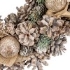 Northlight Glittered Pine and Burlap Bows Artificial Christmas Wreath - 13.75" - Unlit - 3 of 3