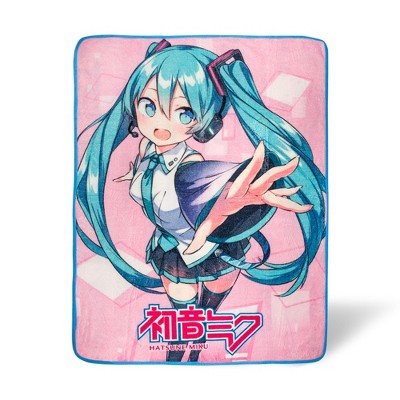 Just Funky Hatsune Miku Crypton Voice Fleece Throw Blanket | 45 x 60 Inches