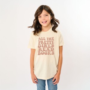 The Juniper Shop Pretty Girls Read Books Youth Short Sleeve Tee - 1 of 4