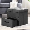 15" Cube Stockbox Collapsible Ottoman with Storage Drawer - Mellow - 2 of 4