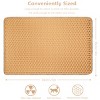 SEVOBAL Litter Box Mat with Double Layers Urine-Proof Non-Slip Litter Trapping Mat Easy Clean Kitty Litter Scatter Control, Yellow, 54"*36"*1.5" - 3 of 4