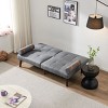 NicBex 65.7 Inch Linen Convertible Sofa Bed Futon with 2 Rolled Accent Pillows for Living Room,Office,Apartment,Small Space,Gray - 4 of 4