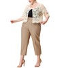 Agnes Orinda Women's Plus Size Round Neck Sheer 3/4 Sleeve Lace Elegant Cardigans - 2 of 4