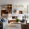 LLHZSY 47 1/4" Linear Pendant Chandelier With 6-Light Adjustable Direction LED Cylindrical Spotlight-Gold - 4 of 4