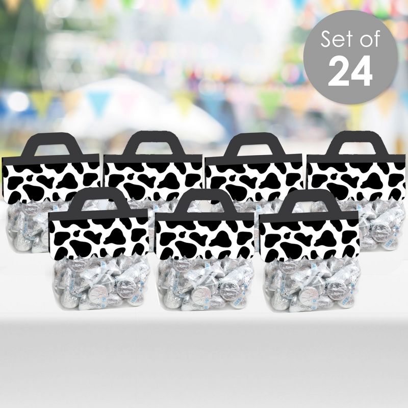 Big Dot of Happiness Cow Print - DIY Farm Animal Party Clear Goodie Favor Bag Labels - Candy Bags with Toppers - Set of 24, 2 of 9