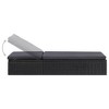 vidaXL Sunlounger Poly Rattan Black and Dark Gray - 3 of 4