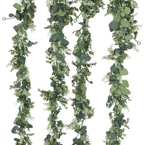 Unique Bargains Indoor Outdoor Waterproof Artificial Hanging Vine Plants 72" 4 Pcs - 1 of 4