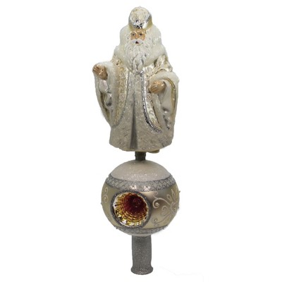 Tree Topper Finial 14.0" Let It Snow Topper Christmas Couture Ludell Santa  -  Tree Toppers