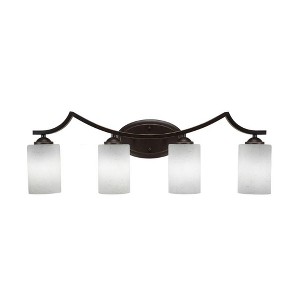 Toltec Lighting Zilo 4 - Light Vanity in  Dark Granite with 4" Clear Bubble Shade - 1 of 1
