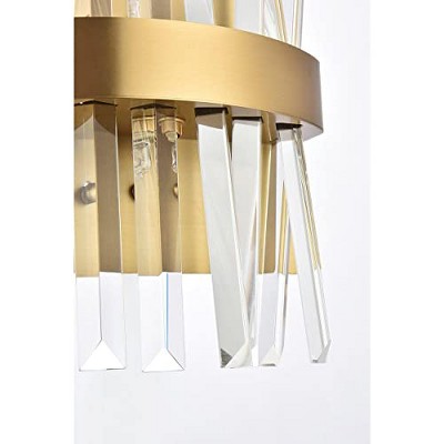 Satin Gold and Crystal 2-Light Dimmable Vanity Sconce