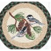 Earth Rugs Round Trivet – Chickadee & Pinecone Printed Braided Jute, 10"x10", Rustic Woodland Winter Accent - 3 of 3