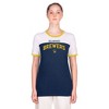 MLB Milwaukee Brewers Women's Bi-Blend Ringer T-Shirt - 3 of 4