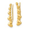 Black Bow Jewelry 5x23mm (7/8 Inch) 14k Yellow Gold Polished Heart Ear Climber Earrings - 2 of 4