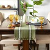 Design Imports  Ribbed Fringe Table Runner, Olive, 14X108" - 3 of 4