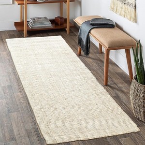 Delara Hand-Woven 100% Jute Area Rug, Easy-Clean Tightly Woven Natural Fiber, Non-Slip, Ideal for High-Traffic Areas - 1 of 4