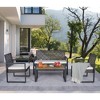 Patio Furniture Wicker Outdoor Bistro Set, 4-Piece Patio Furniture Rattan Conversation Sets for Backyard, Balcony and Deck, Gray and Beige Cushion - 2 of 4