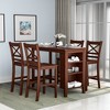 Costway 5PCS Counter Height Pub Dining Table Set w/ Storage Shelves&4 Bar Chairs - image 2 of 4