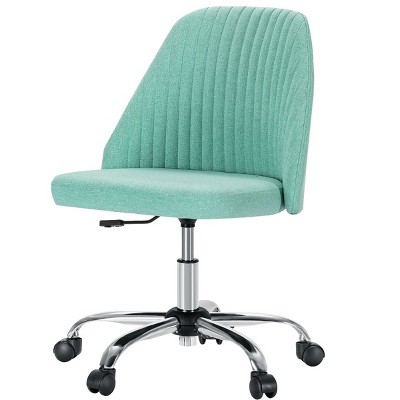 Modern Adjustable Height  Swivel 360 Task  Chair For Office，Upholstery Fabric Armless Office Task Chair With Wheels -Cuddlewood
