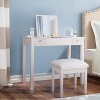 Mid Century Vanity Table with Mirror, 2 Drawers & Jewelry Storage - 4 of 4