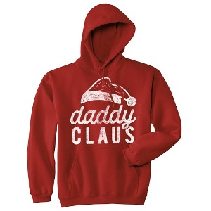 Daddy Claus Adult Hoodie Funny Christmas Party Father Santa Claus Graphic Hooded Sweatshirt - Crazy Dog Hoodie - 1 of 4