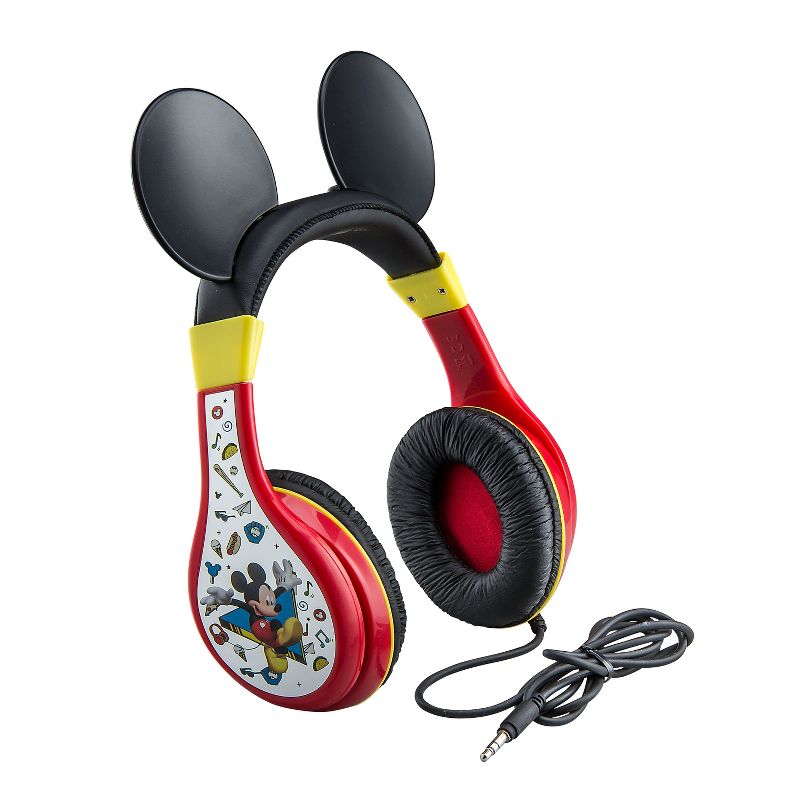 eKids Mickey Mouse Wired Headphones for Kids, Over Ear Headphones for School, Home, or Travel  - Multicolored (MK-140.EXV9), 1 of 5