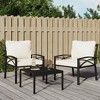 vidaXL Outdoor Patio Chairs with Cushions, Elegant Design with Curved Armrests, Powder-Coated Steel Construction, Black and Sand, Set of 2 - 2 of 4