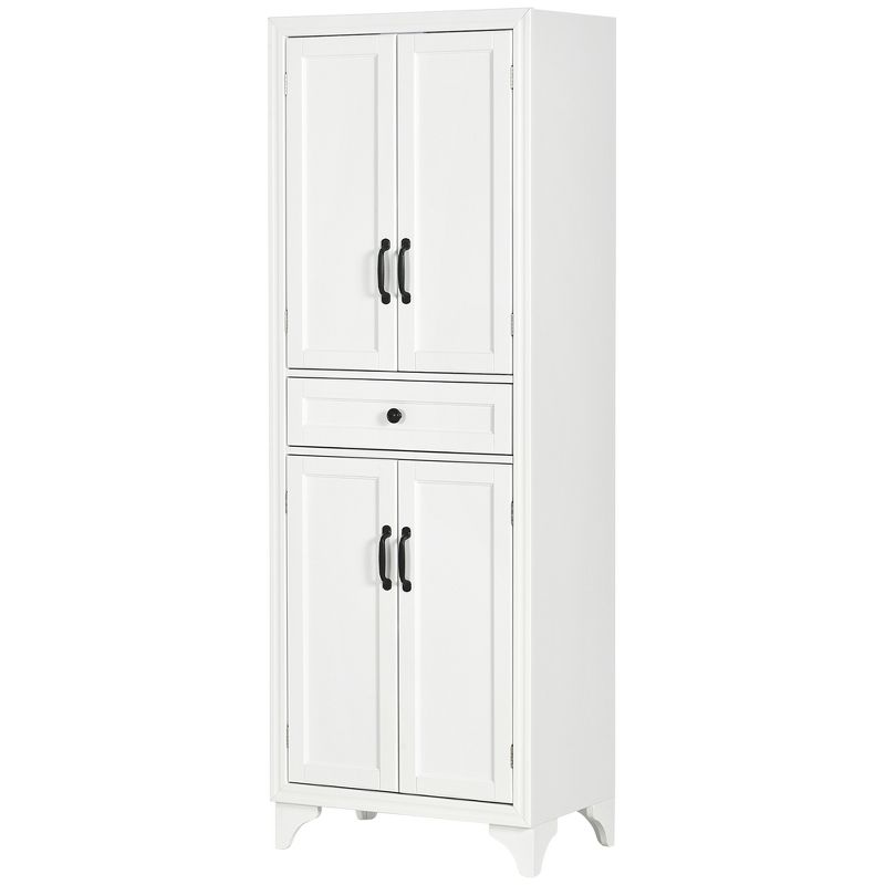 HOMCOM 67" Freestanding Kitchen Pantry Storage Cabinet with Doors and Shelf Adjustability, Kitchen Shelving Furniture for Small Spaces, White, 4 of 7