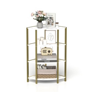 4-Tier Corner Open Shelf,Bookcase Freestanding Shelving Unit,Plant Stand Small Bookshelf for Living Room, Home Office, Kitchen, Small Space - 1 of 4