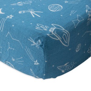 Red Rovr Organic Cotton Muslin Crib Sheet - 1 of 3