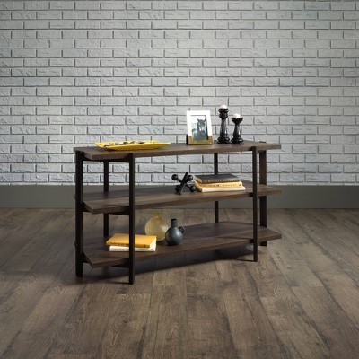North Avenue Smoked Oak Industrial TV Stand with Metal Frame