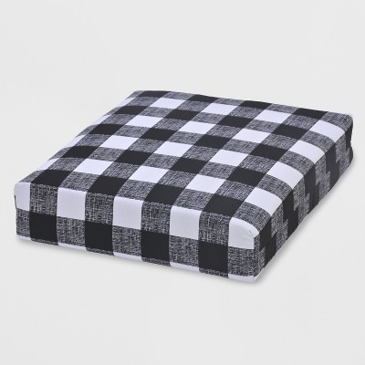 black and white buffalo check bench cushion