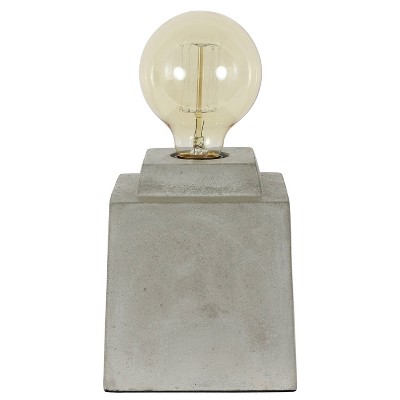 5.5" Enzo Square Concrete Uplight Off White (Includes LED Light Bulb) - Decor Therapy