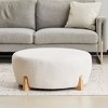 Okak Modern Modish Round Ottoman Coffee Table with Splayed Wooden Legs,Multi-Functional Small Footrest for Bedroom,Entryway - 3 of 4