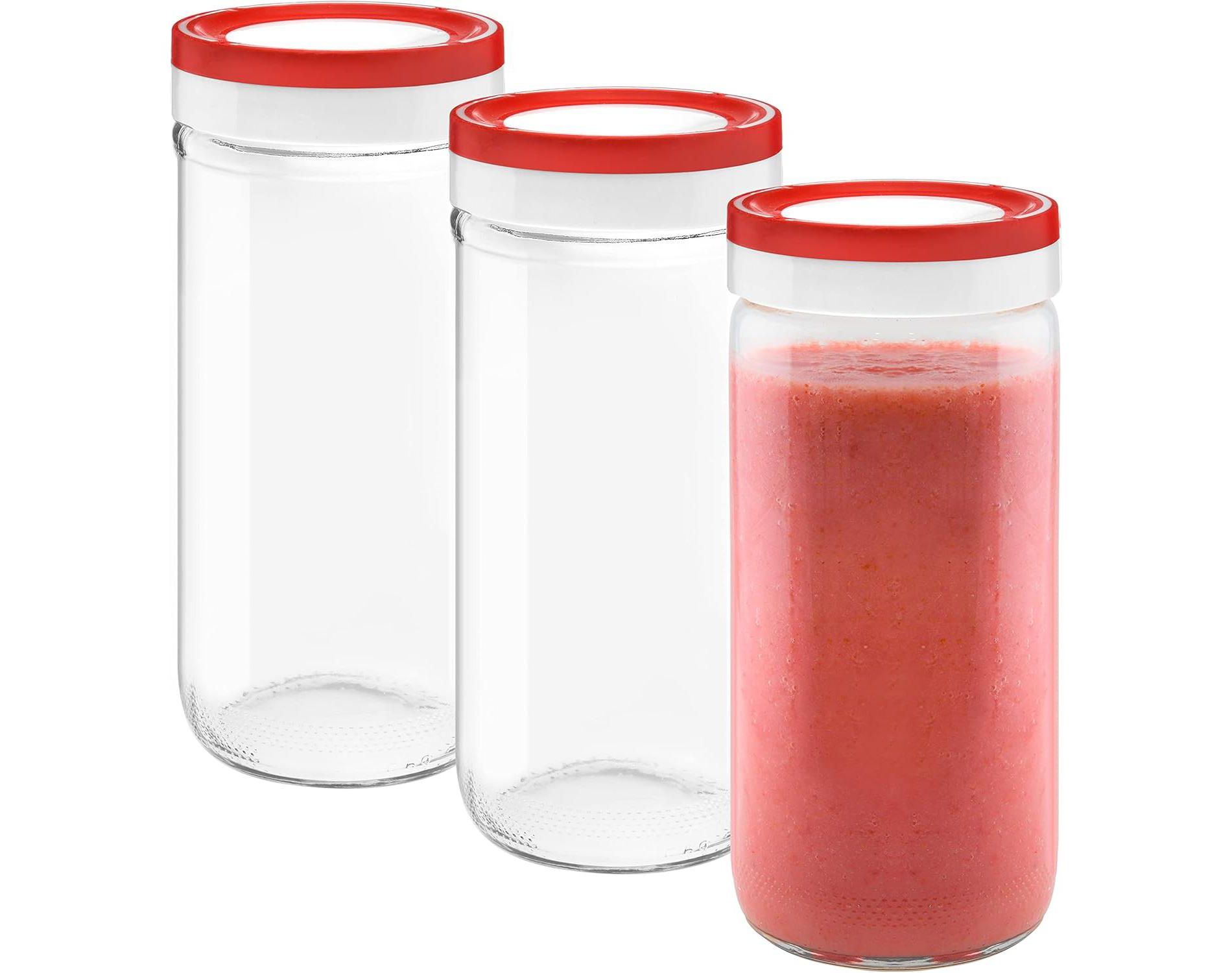 Tribello 16 oz Glass Mason Jars with Lids - 3 Pack
