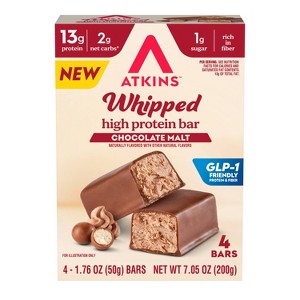 Atkins Whipped Chocolate Malt High Protein Bars - 15g Protein - 4ct ...