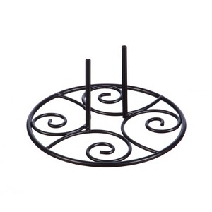 Evergreen Flag Beautiful Black Metal Elegant Swirl Stand Base - 11" Wide x 6" High - 1 of 2