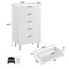 Fluted 5 Drawer Storage Dresser, Tall Modern Chest with Ample Deep Drawers and Wide Top - 2 of 4