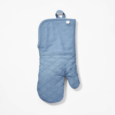 2pc Cotton Striped Oven Mitt and Pot Holder Set Blue - Threshold™