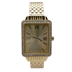 Olivia Pratt Square Face with Rhinestones Bangle Women Watch - 1 of 3