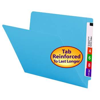 Smead Colored End Tab File Folder, Shelf-Master  Reinforced Straight-Cut Tab, Letter Size, 100 per Box