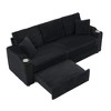 80" Corduroy 2-in-1 Pull-Out Sofa with Recliner & Cup Holder - 4 of 4