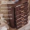 Fluted Dresser for Bedroom, Chest of Drawers with Gold Handles, Curved Profile, Wood Storage Dressers Organizer for Bedroom, Living Room - 2 of 4
