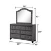 Sophia Modern Style Crystal Tufted Upholstery Mirror finished with Velvet Fabric made with Wood in Gray (INCLUDES MIRROR ONLY) - 4 of 4