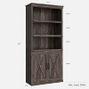 Farmhouse Bookcases with Doors, 5 Tier Bookshelf with Storage, Wooden Storage Cabinet - 2 of 4